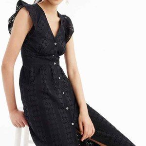J. Crew Eyelet Flutter Sleeve Midi Dress